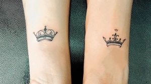 crown couple tattoo idea