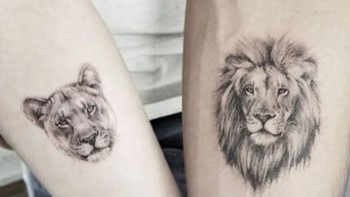 animal couple tattoos