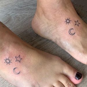 minimalist couple tattoos