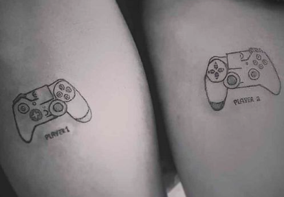 gamer couple tattoos